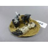 Cold Painted Bronze of Kittens Playing