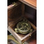 Brass Bound Box containing a Sextant