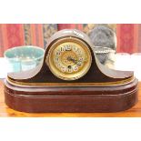 Edwardian Mahogany Mantle Clock with Brass Face (glass broken)