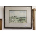 Watercolour of Sheep in a Landscape signed W. Armitage