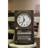 1970's Retro 30 Day Freestanding President Clock with Two Train Movement and Date Aperture