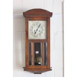 Oak Two Train Vienna Style Wall Clock