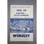 1953 FA Cup Final football programme Blackpool v Bolton Wanderers played 2nd May 1953 vg with no