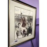 Football Autographs - framed & glazed England World Cup 1966 picture signed by 10 players, missing