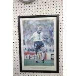 Football Autograph - Framed & glazed Stuart Pearce England Euro 96 picture signed