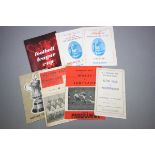 Selection of eight 1940's to 1960's pirate issue football programmes covering a wide variety of