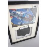 F1 Race Used Collectable - Framed & glazed 1995 Michael Schmacher Benetton gearbox control unit