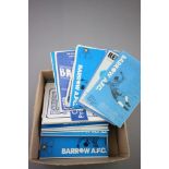 Approximately 80 Barrow home football programmes from 1970 to 1983 all in good to very good