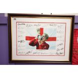 Football Collectable - Framed & glazed ltd edn England World Cup 1966 Bobby Moore print signed by