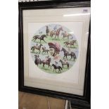 Horse Racing Autograph - Framed & glazed ltd edn Epsom's Tribute to Lester Piggott 1970-1984 print