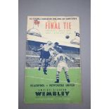 1951 FA Cup Final football programme Blackpool v Manchester United played 28th April 1951, fair with