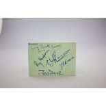 Football Autographs - Autograph book page containing 11 signatures from Aldershot players from the