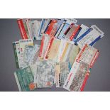 Over 50 football match tickets featuring Arsenal and Leeds