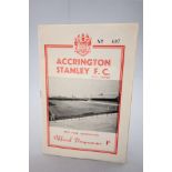 1961/62 Accrington v Chester football programme from Accrington's last season, vg
