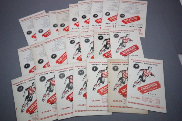 Football Programmes - 23 1950's Brentford FC home's including three FAC ties v non-league opponents