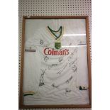 Football Autographs - Framed & glazed Norwich City signed by 15 players circa 2000's possibly player