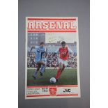 Postponed football programme - Arsenal v Liverpool 9th January 1982 in excellent condition