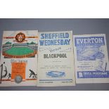Football Programmes; 1946/47 Sheffield Wednesday v Blackpool (FAC), 1947/48 Everton Res v