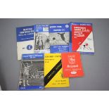 Collection of football handbooks including QPR 53/54, 54/55 & 56/57, Arsenal 54/55, Reading 59/60,