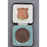 Pre-WWII Athletics medal; c/w original presentation box, in excellent condition, the dedication