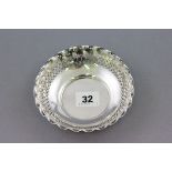 Silver Pierced Edge Bon Bon Dish marked Sterling 640