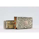 Two Silver Matchbox Holders, one with Art Nouveau Floral Design, Birmingham 1900 and the other