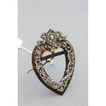 Small Silver Tortoiseshell Heart Shaped Photograph Frame with embossed silver front, Birmingham