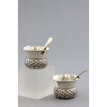 Pair of Silver Salt Cellars in the form of Thistles, Chester 1898, John Millward Banks together with