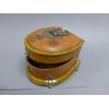 Leather Horse Shoe Shaped Vanity Case containing Three Glass Containers