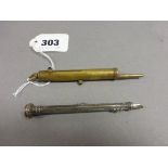 White Metal Telescopic Pencil and One Other