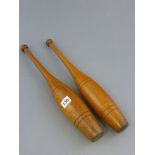 Pair of Vintage Wooden Exercise Clubs