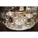 Silver Plated Tea Service on Tray