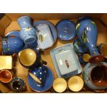 Collection of Torquayware, Blue Glazed including Watcombe, Kingfisher, Seagull, etc