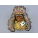 Cold Painted Bronze Inkwell in the form of a Native American Indian