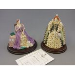 Two Royal Worcester Figurines - Queen Elizabeth I, no. 329 (with coa) plus Mary Queen of Scots,