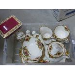 Collection of Royal Albert Old Country Roses Ceramics including Small Tea Pot, Sandwich Plate,