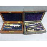 Two Victorian Mahogany Cased Drawing Sets