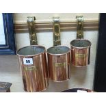 Three Graduating Copper & Brass Milk Measures