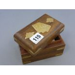 Wooden Card Box with Brass Fittings
