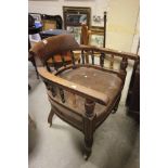 Edwardian Mahogany Captains Tub Chair