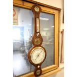 19th century Mahogany Wheel Barometer / Thermometer