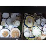 Two Boxes of Mixed Ceramics to include Gaudy Welsh, Aynsley, Royal Doulton, etc