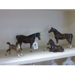 Two Royal Doulton Horse and Two Similar Horses