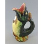 Majolica Fish Gurgle Jug