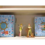 Boxed Royal Doulton Disney Showcase Peter Pan Figures - Tinkerbell Pan2 and Peter Pan Pan 1 with