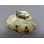 Trinket Box formed from a Shell with Photo of Sailor to lid