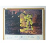 Framed LMS 'The Night Mail, The Engineman by Sir William Orpen R.A.' Poster