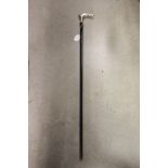 Continental Walking Stick with Art Nouveau Silver Handle stamped '800'