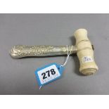 Silver Plated and Bone Handled Gavel