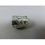 Silver Thimble in the form of a Frog